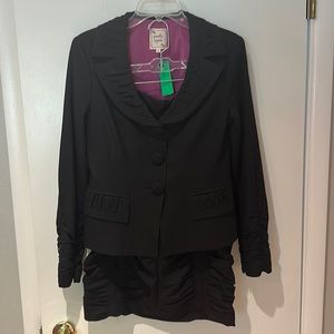 Nanette Lepore Black Skirt Suit (Blazer Sz 10 Skirt Sz 8)